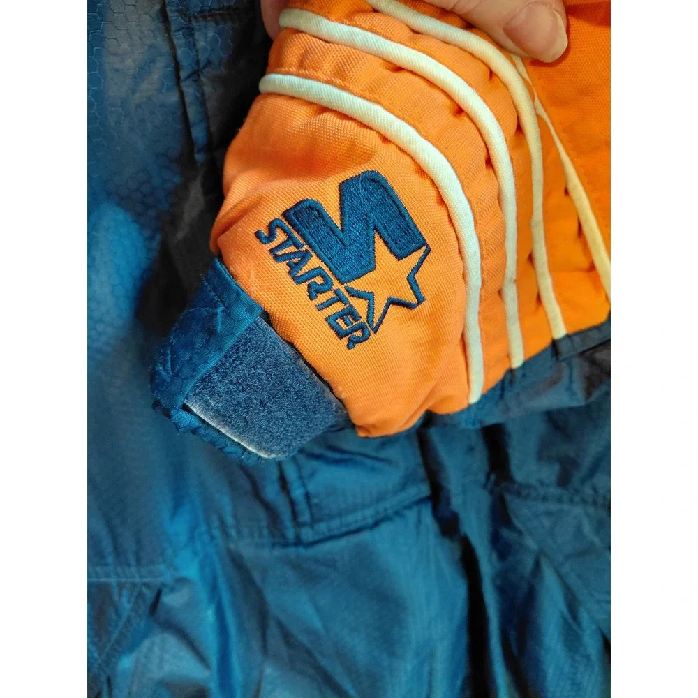 Starter Denver‎ Broncos Pullover Anorak Jacket Kids Size M Orange Navy Blue